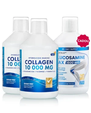 Pachet Piele & Articulații – 2 sticle × Colagen Marin 10.000 mg + Cadou Glucosamine Max Essentials