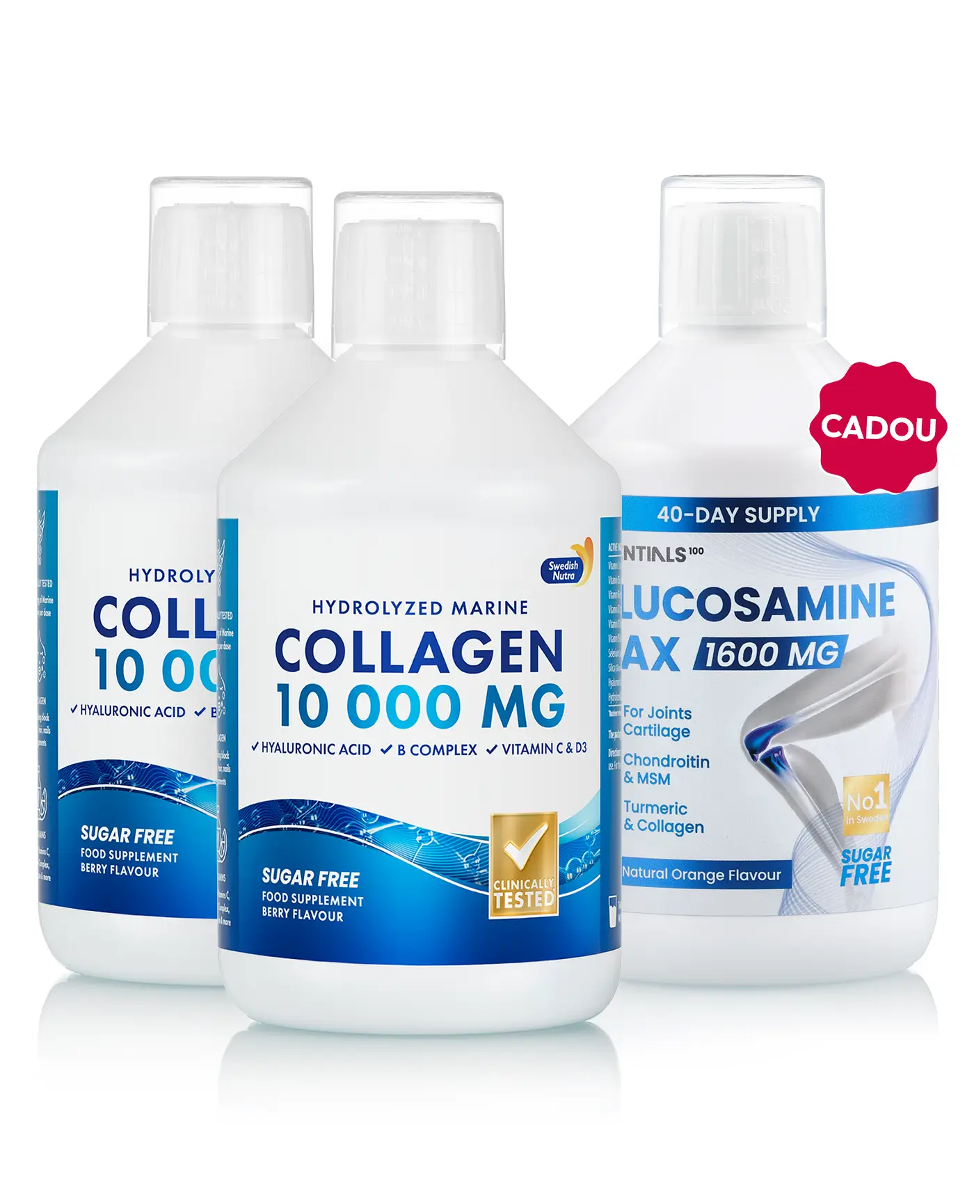 Pachet piele & articulații – 2 sticle × colagen marin 10. 000 mg + cadou glucosamine max essentials