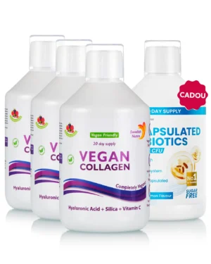 Pachet Rutină Vegană - 3 sticle × Colagen Vegan Lichid + Cadou Probiotic Lichid
