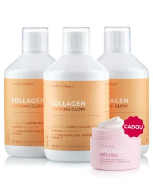 Pachet Rutina de Dimineață - 3 sticle × Colagen Morning Glow + Cadou Crema de Zi cu Retinol Deluxe
