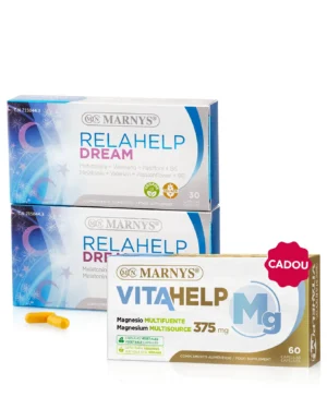 Pachet Somn Liniștit - 2 cutii × Relahelp Dream (Melatonină + Valeriană) + Cadou Magneziu 375 mg