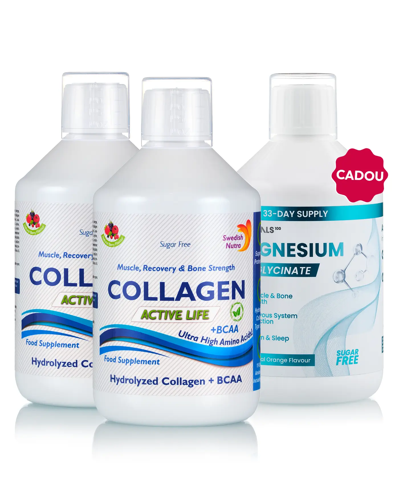 Pachet sport & recuperare - 2 sticle × colagen active life + cadou magneziu essentials 500 ml