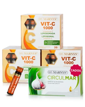 Pachet Vase de Sânge - 3 cutii × Vitamina C Lipozomală 1000 mg + Cadou Circulmar Ulei de Usturoi