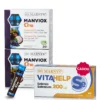 Pachet Vitalitate de Iarnă - 2 cutii × Manviox Q10 (Coenzima Q10 + Lăptișor + 10 Vitamine) + Cadou Seleniu 200 mcg